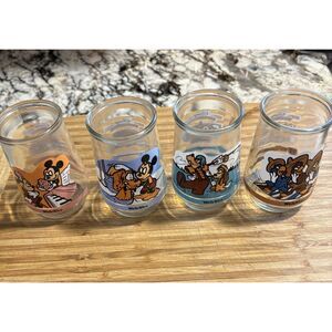 Vintage Welch's Disney Video Favorites Juice Glasses Set of 4 Mickey Goofy 1990s